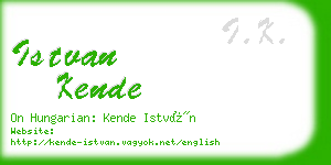 istvan kende business card